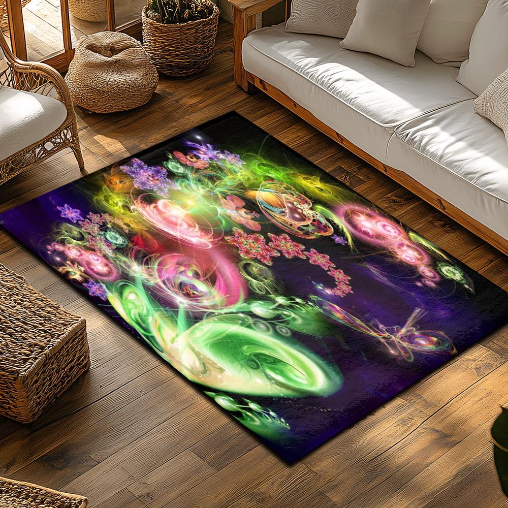 Tuniu Vibrant Butterfly Abstract Colorful Floor Carpet Rug Mat for Living Room Bedroom Home Decor