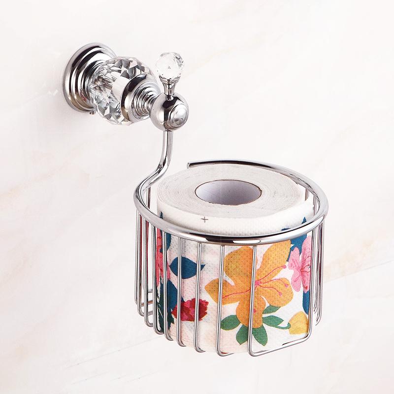 Badkamer Hardware Set Kristal Badhanddoekrek Toiletpapierhouder Zilver Chroom Handdoekrek Toiletborstelhouder Badjashaak EL8130
