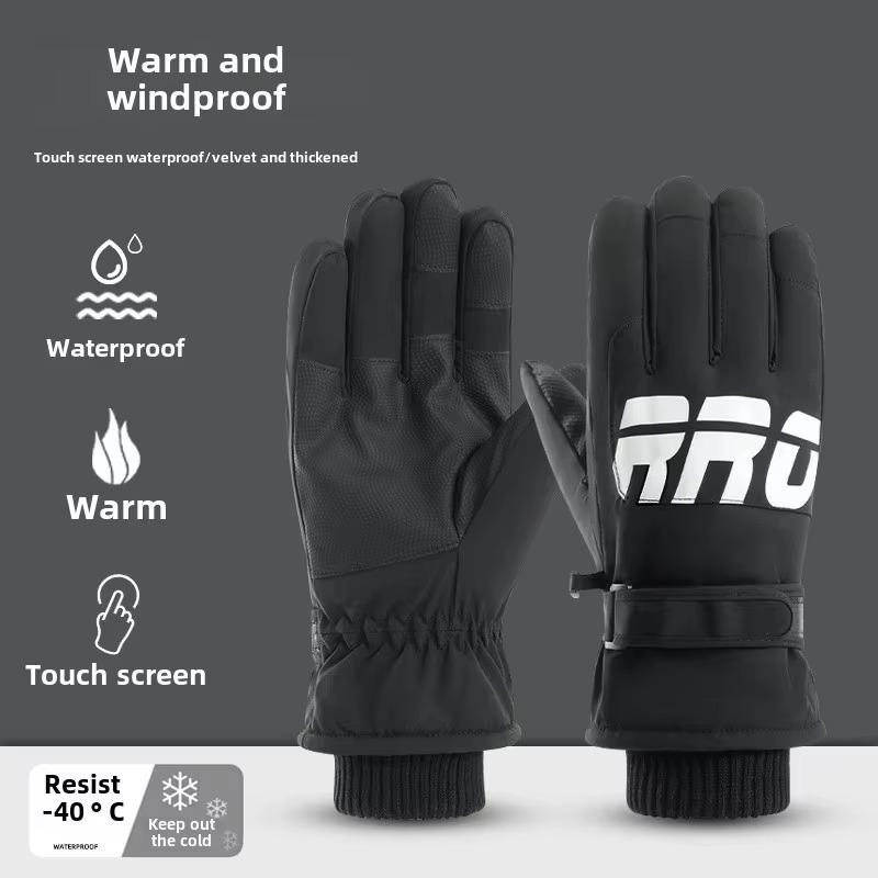 Winter Cycling Gloves Non Slip Touch Ski Gloves Snowboard Accessories Waterproof Pocket Warm Men's and Women's Gloves