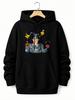 Unisex Hoodie, Halloween Party, Cartoon Detective Graphic, Pullover Sweatshirt, Casual Streetwear Style, Autumn Winter Daily Wear, Front Kangaroo Pock