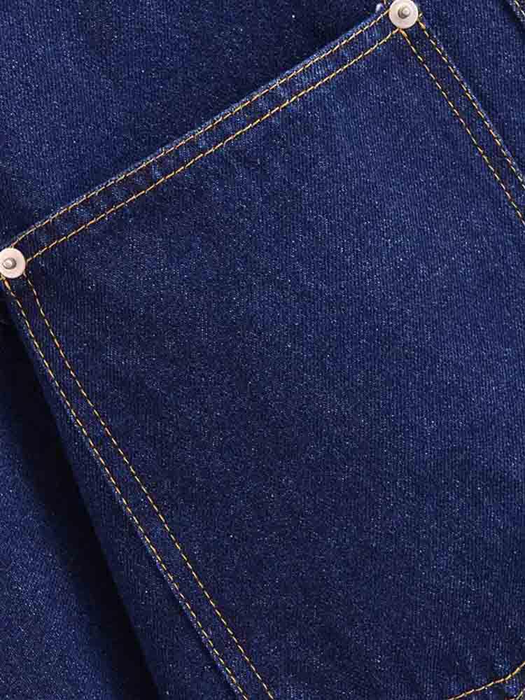 Autumn Women's Versatile Denim Jacket with Loose Fit and Big Pockets