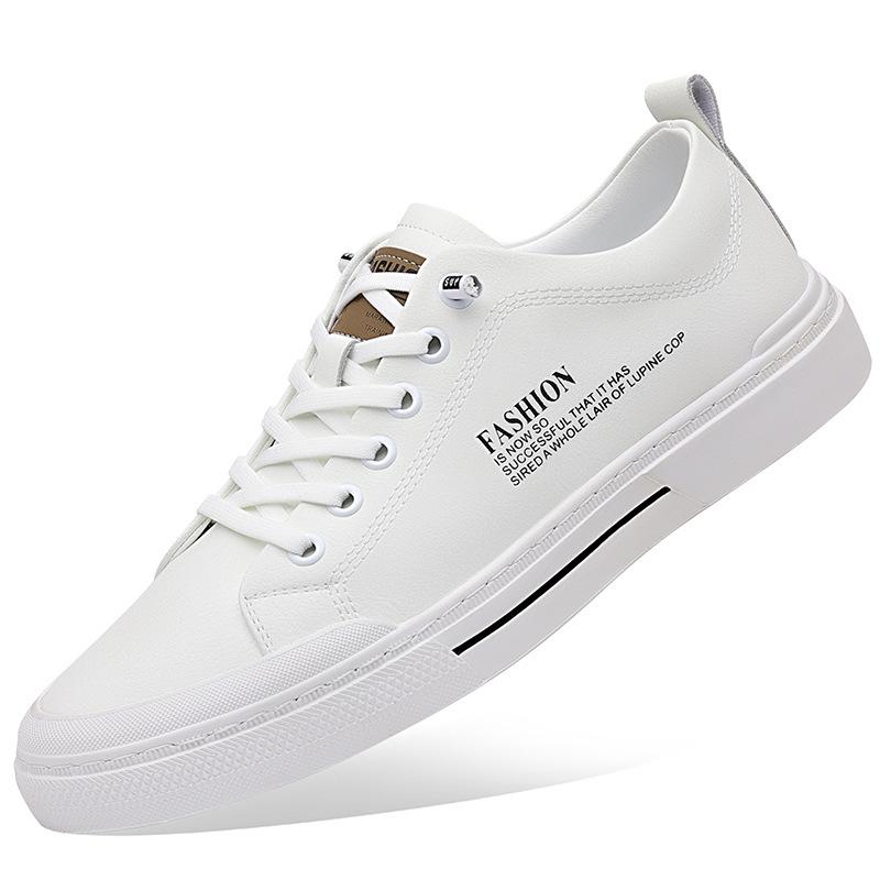 

Men s shoes 2025 spring new casual leather shoes men s Korean version soft baseplate shoes men s trend white shoes men s 2025 38 белый