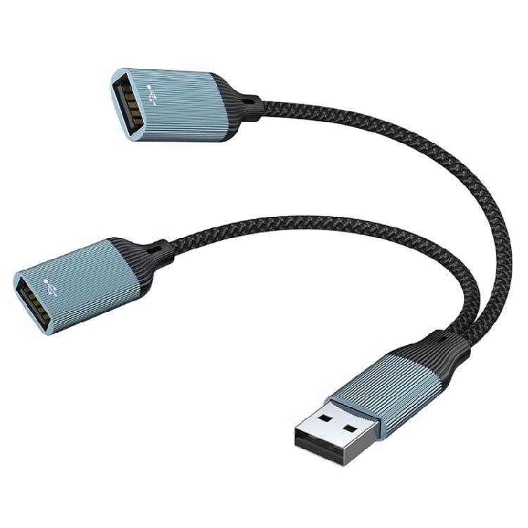 

Effcient USB2.0 Extension Cable Splitter 2/3Port Aluminum and Nylon Cord Design for Home Office Use