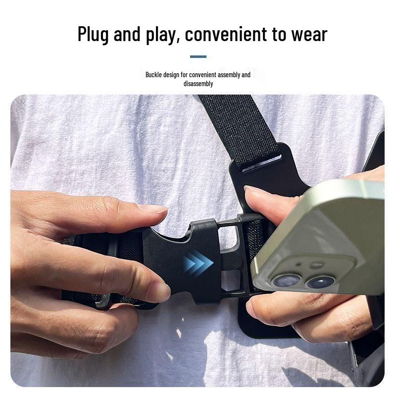 Anti-Shake Chest Mount for Phone Camera - Ideal for Outdoor Activities like Fishing, Live Streaming, Mountaineering, and Cycling