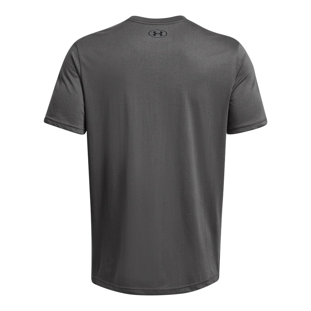 Under Armour Letter Print Crew Neck Sports Short Sleeve T-Shirt Men Tops Dark-Gray 1361903-025