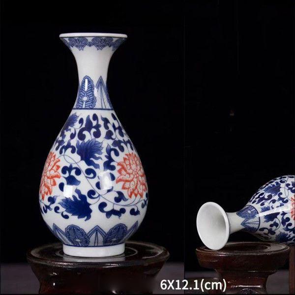 Enamel Flower Vase Decoration New Chinese Retro TV Cabinet Decoration Ceramic Minimalist Chinese Flower Arrangement Vase ZF517