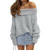Winter Fall Women Solid Turtleneck Off Shoulder Pullovers Long Sleeve Sweaters Pullover Female Loose Knitted Jumper Outerwear