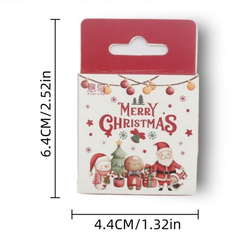 46pcs/Box Christmas Stickers Santa Claus Reindeer JournalDIYGift Box Gift Bag Decoration Self-Adhesive Sealing Sticker