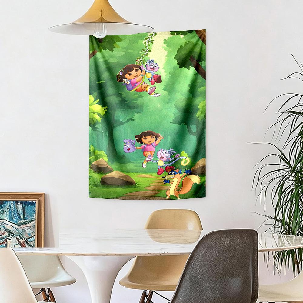 Dora Explorer Wall Decor Tapestry Art For Pet Memorial Birthdaywedding Party Backdrop Family Gift