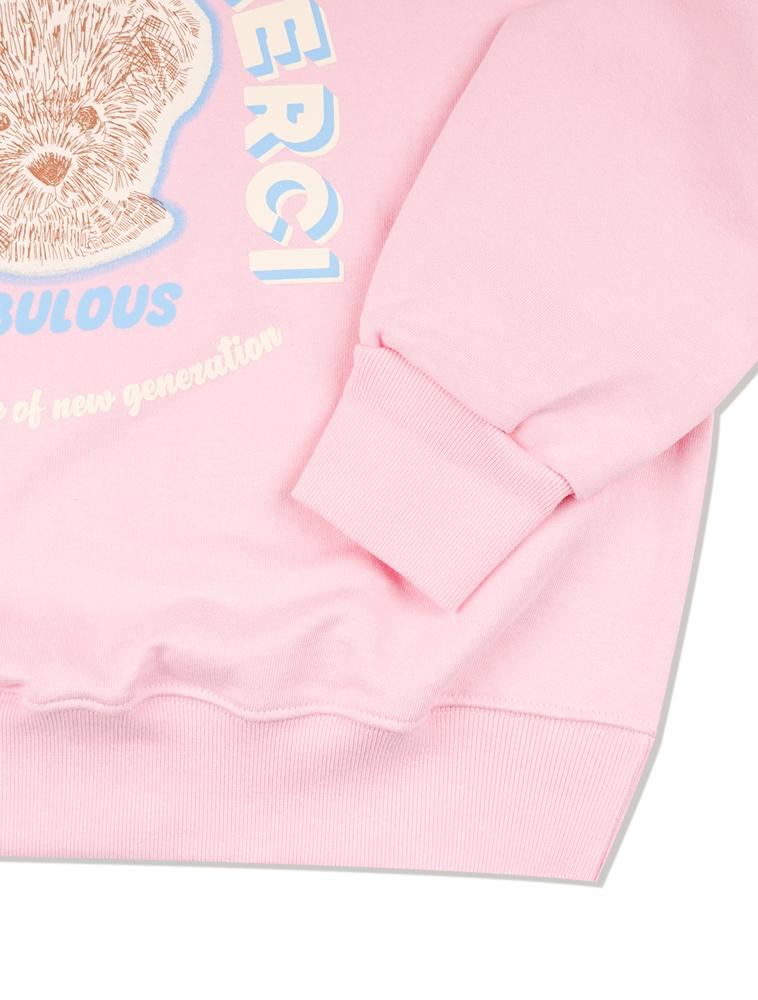 LA MAISON STUDIO Women'S Cute Bearfriends Embossed Logo Crop Sweatshirt Pink (Fce1Ts308W)