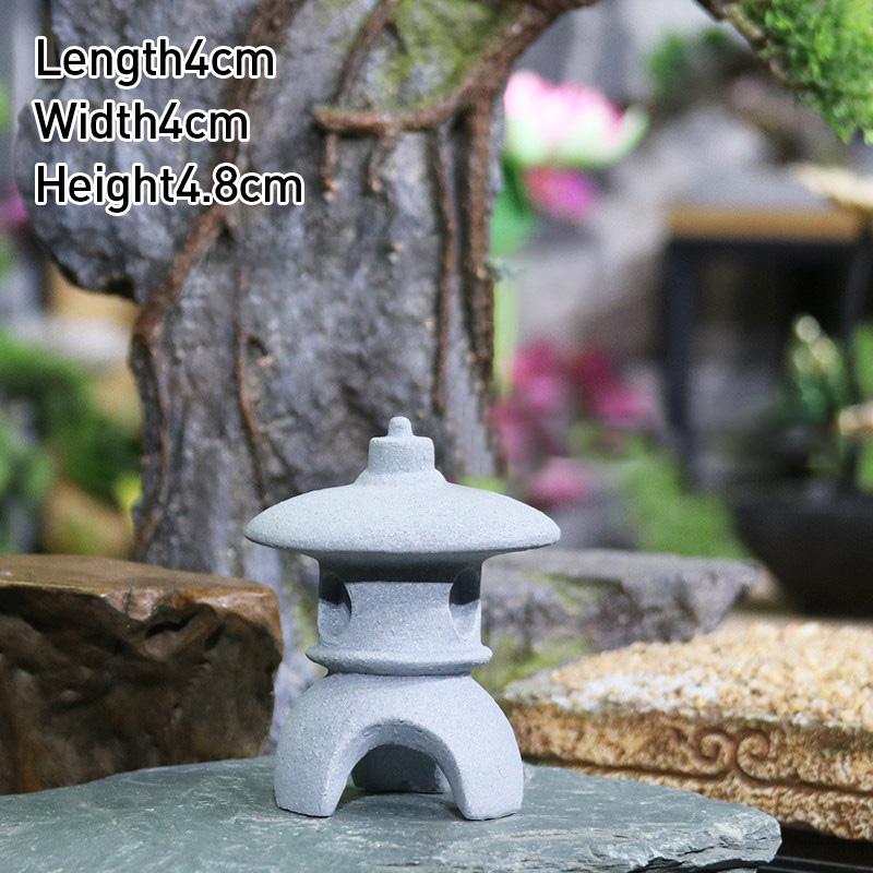 Vintage Zen Miniature Sand Stone Tower Pavilion Ornaments Lantern Figurines Japanese Garden Bonsai Rockery Lanscaping Home Decor