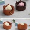 Round Knitting Bowl Yarn Bowl Cats Shape Yarn Holder Large Yarn Storage Bowl Wool Storage Bowl Knitting Supplies