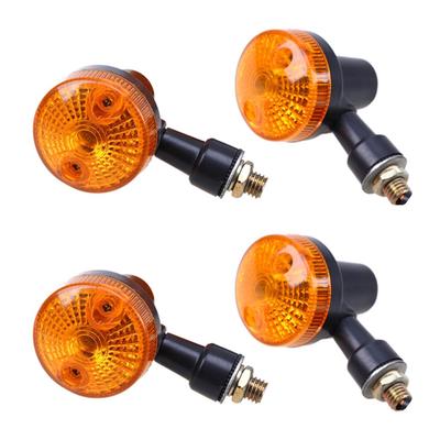 PIENSE Set de 4 Intermitentes para Motocicleta para 1 Universal Calle Cafe Racer Americano Coche Viejo Europeo (Negro/Naranja)