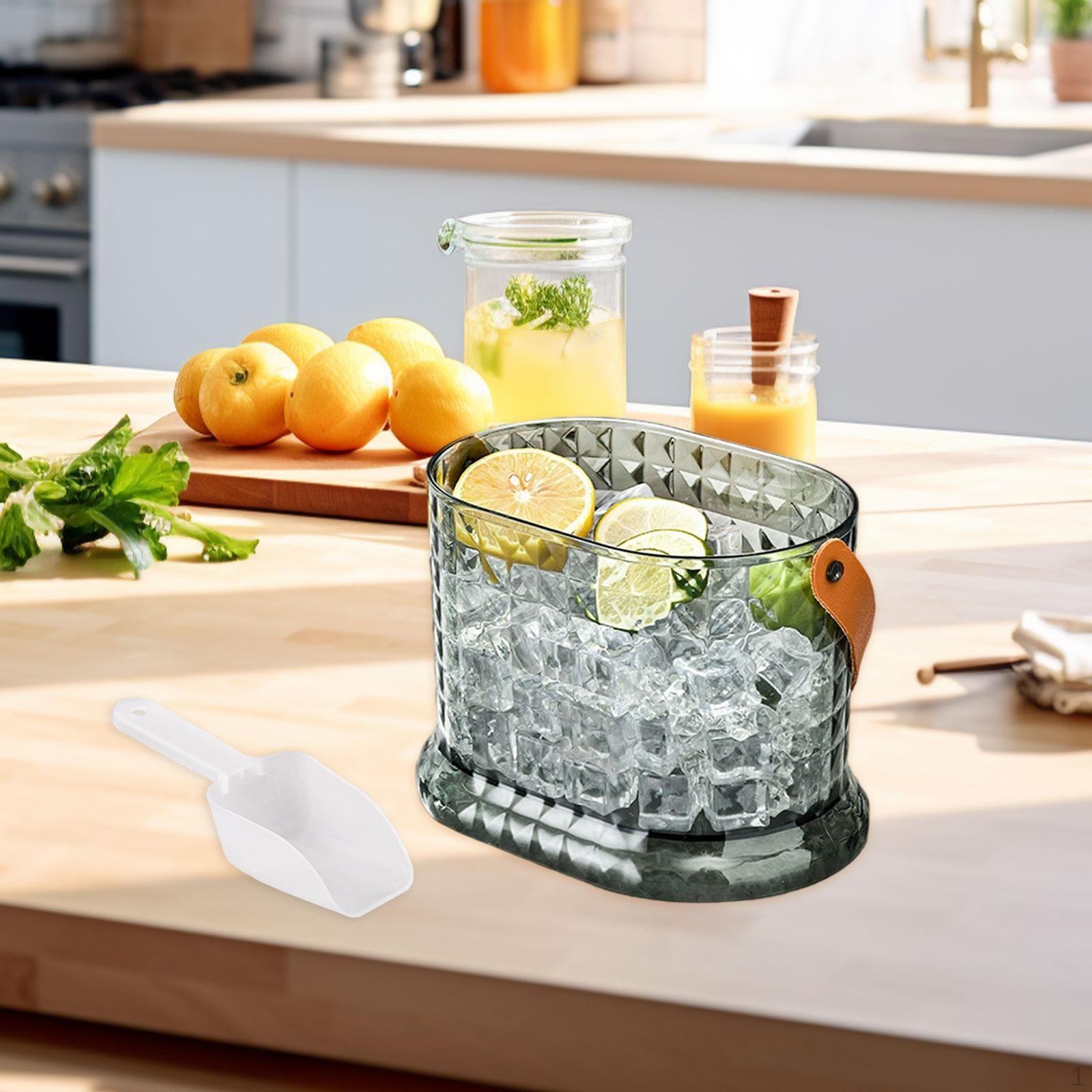 

Ведро для охлаждения напитков с ручкой для домашнего и уличного использования Clear Green S