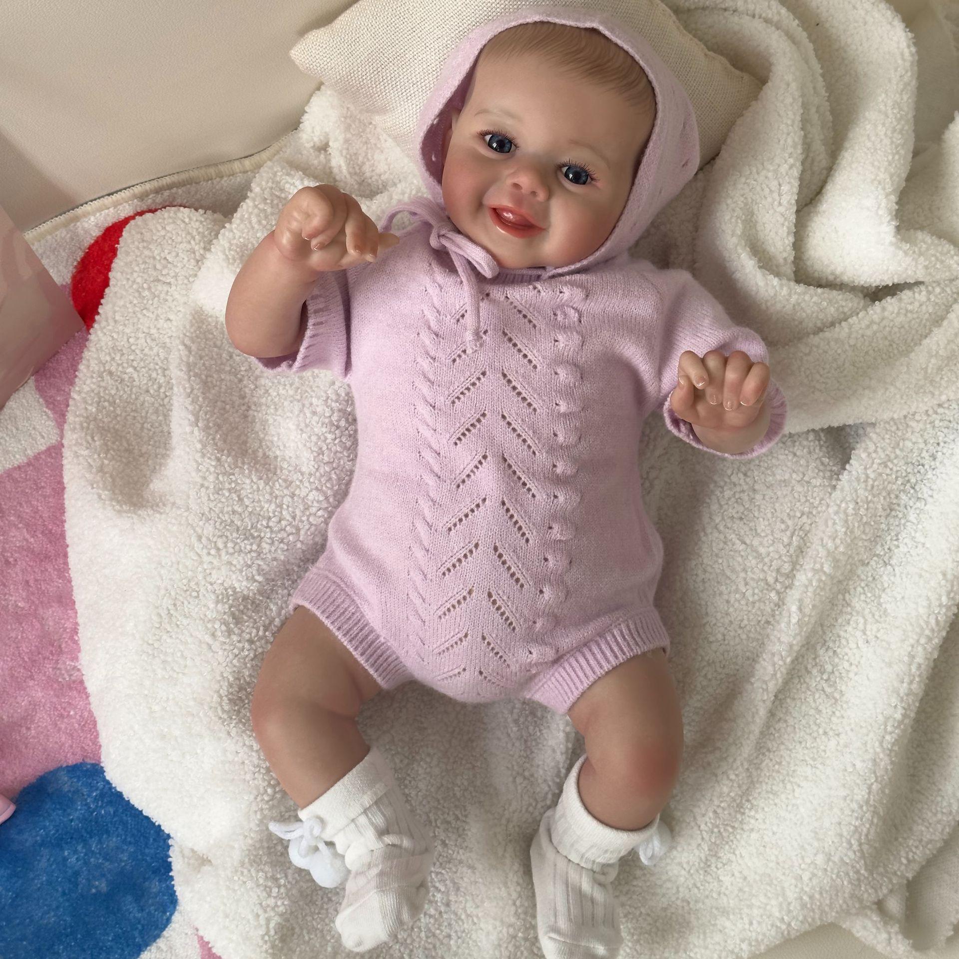 48cm Realistic Reborn Baby Doll with One-Piece Outfit 48cm cloth body