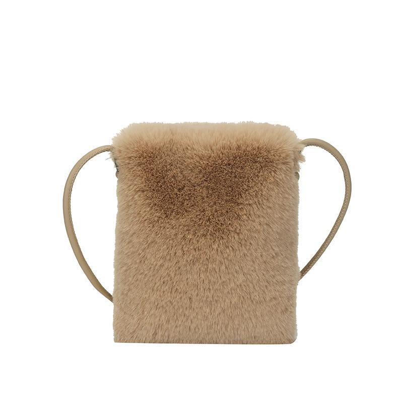 Herbst- und Winter-Modetrend-Tasche Damen neue Plüsch kleine quadratische Tasche hochwertig vielseitig lässige Umhängetasche