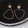Korean Heart Hanging Earrings White Enamel Imitation Pearl Elegant Trendy Red Pink Acrylic Heart Dangle Earrings