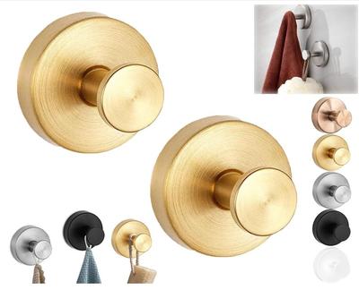 No-Drill Hooks Strong Suction Cup Hooks Stainless Steel Vacuum Suction Cup Hooks For Bathroom Mirror Hanging Towels W24-833
