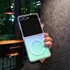 Color Plating Applies To Samsung Zflip1 Mobile Phone Case Zflip1 Colorful Zflip1 Generation Folding Screen Flip Magnetic Suction Sleeve