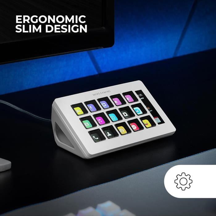 Contrôle Deck - Mars Gaming - MSD-One - 15 Touches LCD Personnalisables - Écran LCD Agrandi - Windows et MacOS