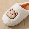 Y autumn and winter couple warm slippers, cute cartoon bear cotton slippers home indoor non-slip