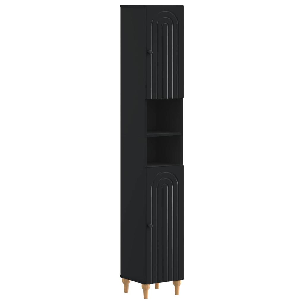 2 Piece Bathroom Cabinet Set ALKMAAR Black Engineered Wood
