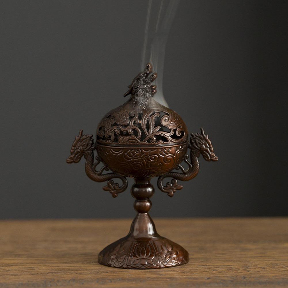 Handmade Zinc Zinc Alloy Incense Burner Hollow Out Sandalwood Incense Burner  Office Decoration