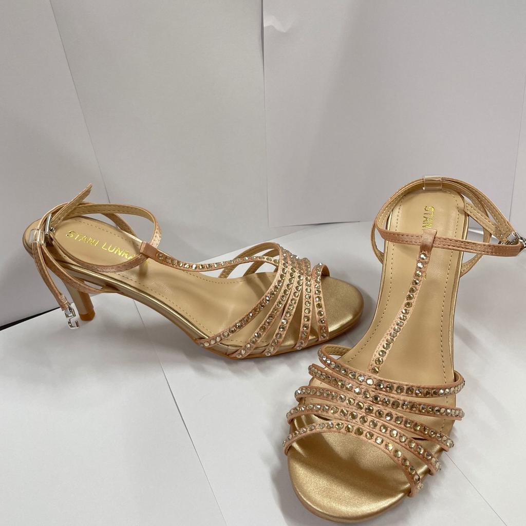 YX Congyuan same style Yuzui millennial antique high heels summer stiletto dinner party rhinestone high heels sandals women