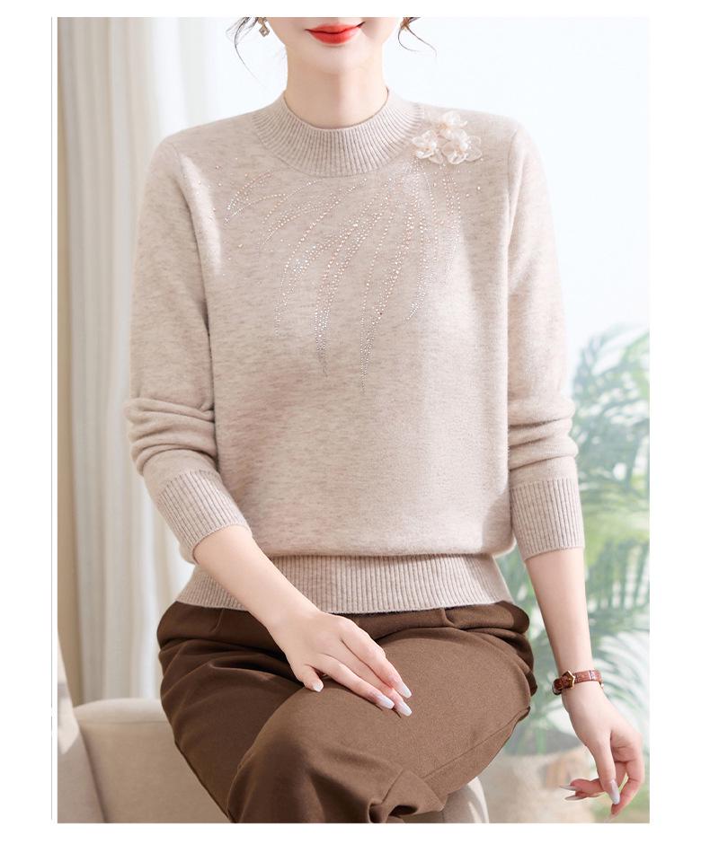 Mom's Warm Velvet Knit Sweater for Autumn & Winter - Ideal for Middle-aged & Elderly