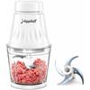 Happilaff Food Processor 350W High Power 5 Functions 1 Mincer Stainless Steel 4 Blades 600ml Glass Bowl Mixer Chopper Washable Overheat Protection Use