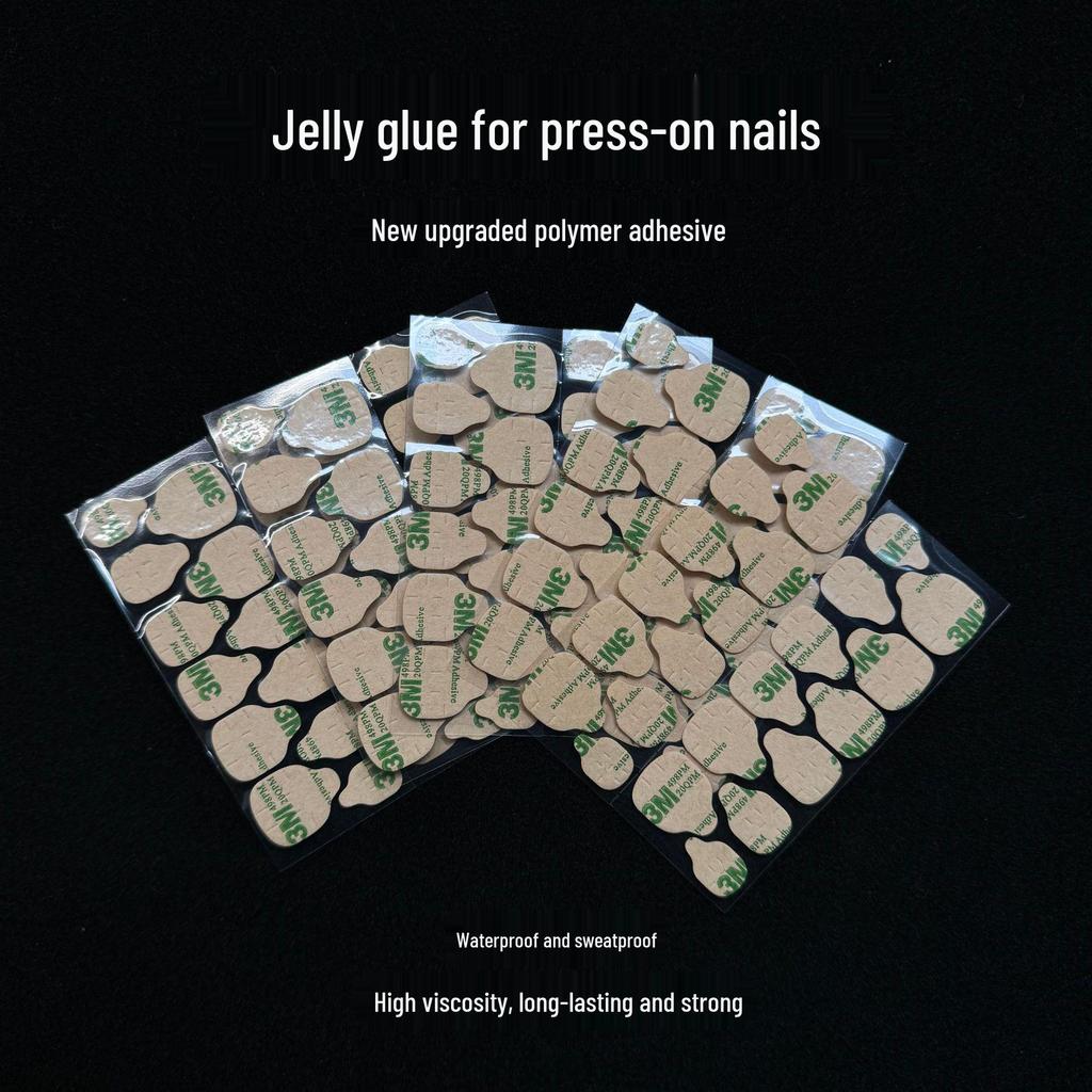 Upgraded Waterproof Wearable Nail Jelly Glue Patches - Ultra-Thin, Super Sticky, Double-Sided, Long-Lasting Firm Adhesive