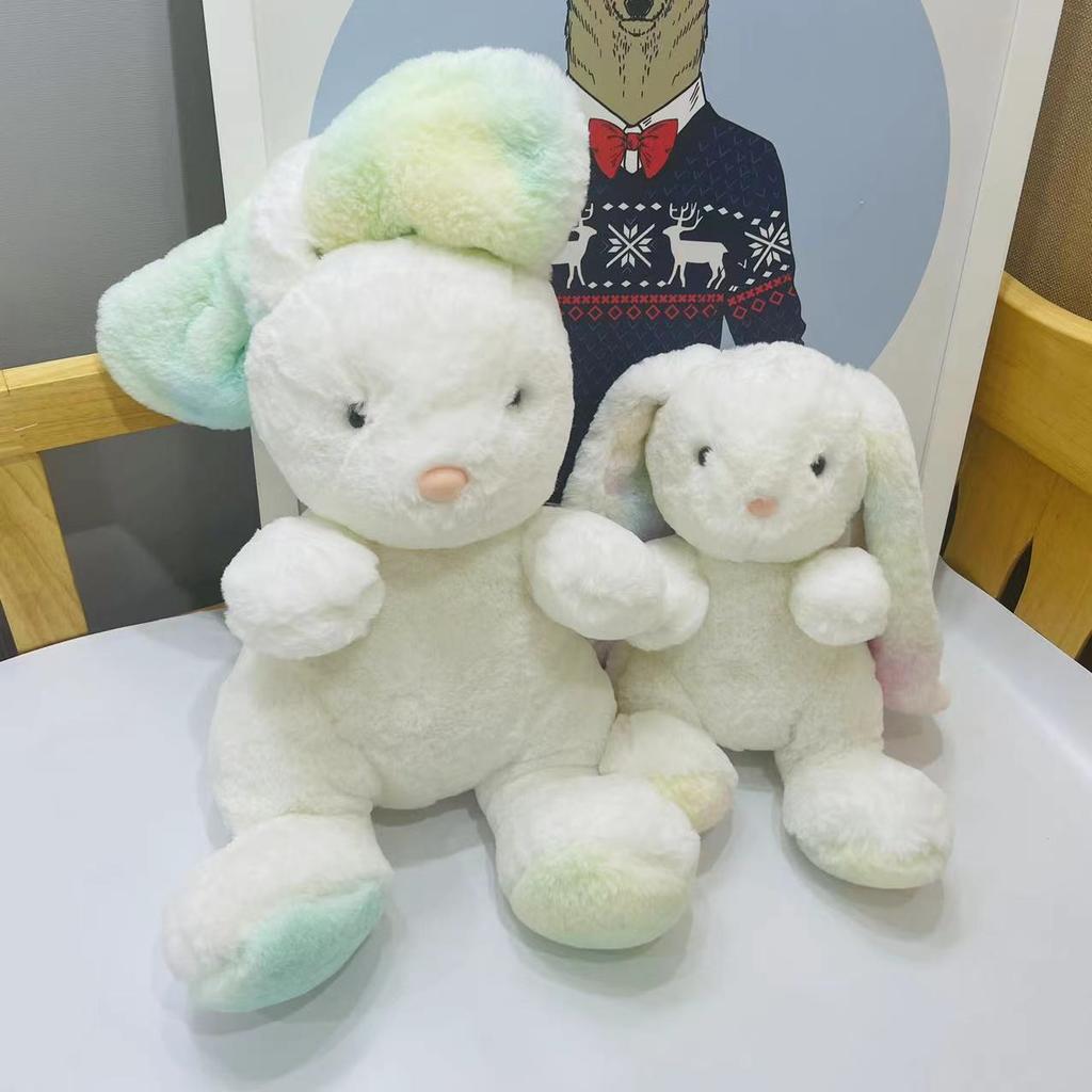 Rainbow Rabbit Wu Lula Plush Toy Doll Rabbit Throw Pillow Children's Birthday Doll Year of the Rabbit Annual Meeting Gifts