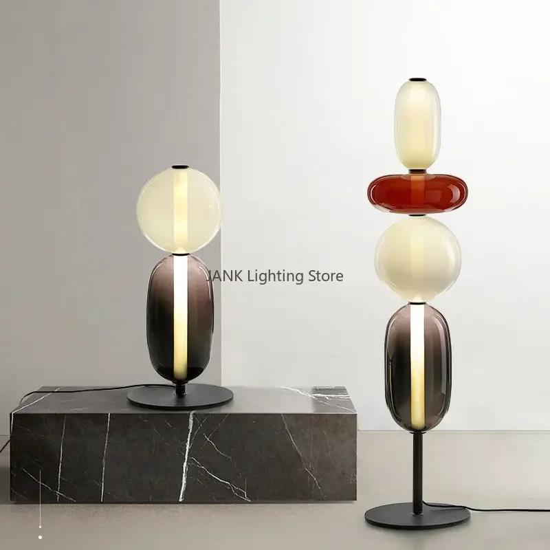 Nordic Design Colorful Glass Table Lamp for Bedside Dining Room Standing Light Exhibition Hall House LED Decor Lighting Study