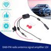 12 V Araba Radyo Anteni Amplifikatör DAB + FM Araba Radyo Anti-parazit Amp Sinyal Güçlendirici Otomatik Tekne için