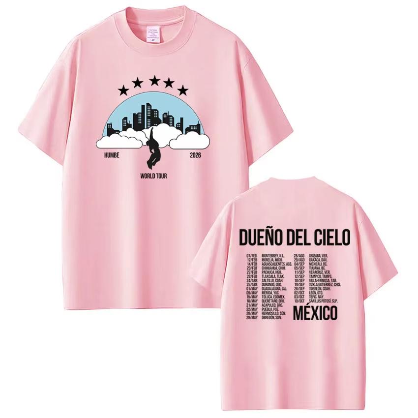 

Humbe Dueno Del Cielo 2026 World Tour Tees Men Women Harajuku T Shirt Fashion Hip Hop Gothic Punk cotton Tshirts Streetwear 4XL