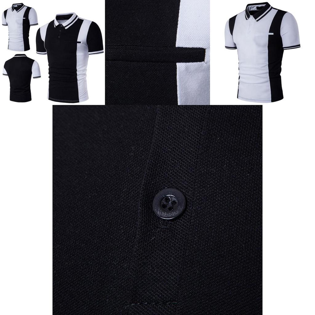 Premium Quality Summer Men's Stylish Casual T-shirts Slim Fit Short Sleeve Polo Shirt Tops Perfect For Everyday Wear