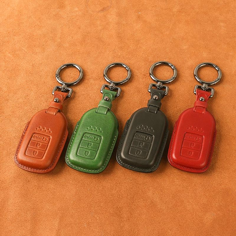 Genuine Leather Key Case for Honda Civic 11th Gen, Accord, Lingpai, Crown Road, CRV - Handmade Cowhide Key Bag