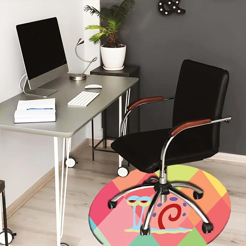 

1pc Colorful snail illustration Round carpet, Made of Polyester,Perfect for Decorating Office Chairs, Living Rooms,fplt187 80cm by 80cm