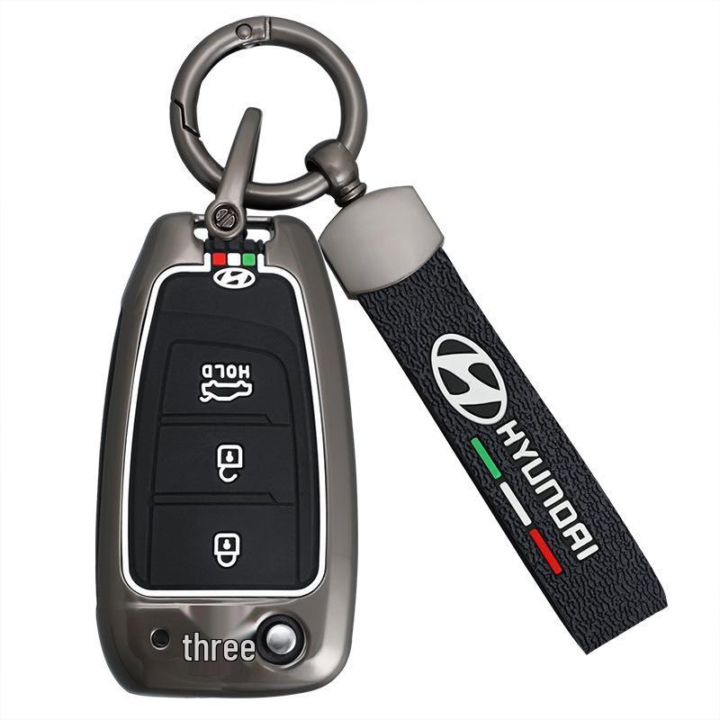 High-End Key Case for 21 Hyundai Models: Fits 2020 Elantra, Reina, ix35 – Unisex Car Key Shell with Buckle