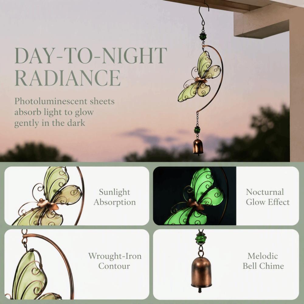 Luminous Glow Dragonfly Wind Bell Good Luck Symbol Wind Spinner Decor For Patio