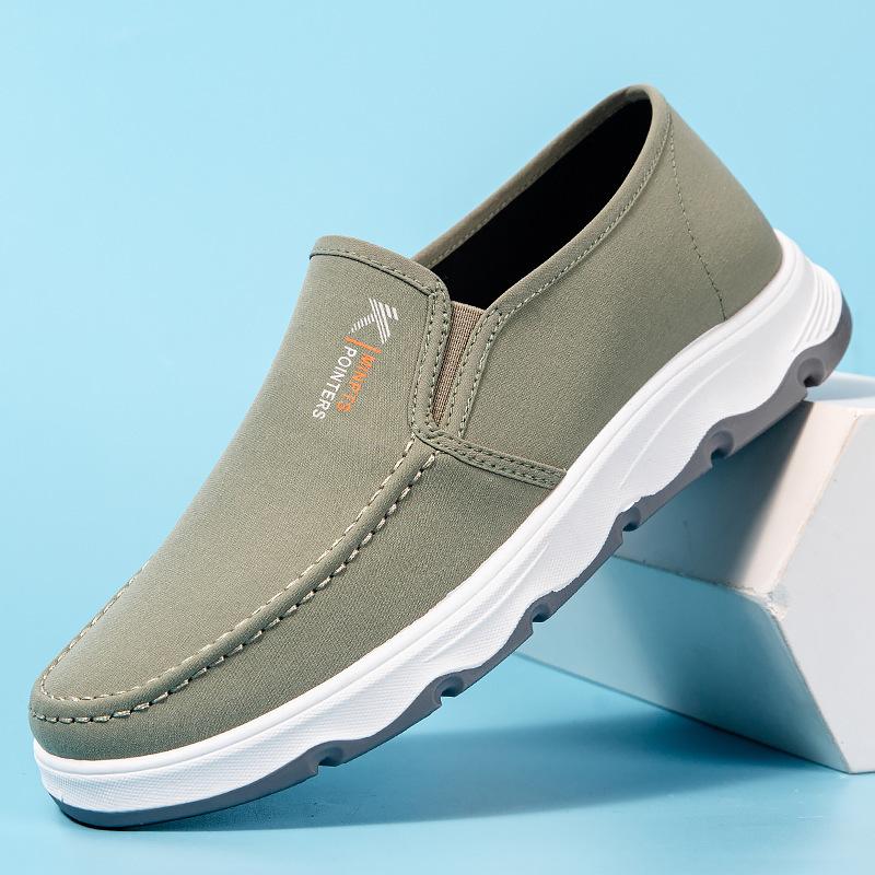 

Повседневная тканевая обувь на одной педали, повседневная мужская обувь, новая осенняя обувь для среднего и пожилого возраста, удобная низкая посадка, круглый носок, одинарная 39 светло-зеленый