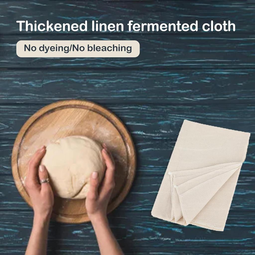 3Pcs Linen Cloth for Bread Baking 14x18 Inches Tea Towels for Baking Sourdough Bread Proofing Towel Pastry Cloth for Dough, Baguettes, Loaves,