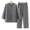 Women's Floral Print Qipao Collar Shirt & Pants Set