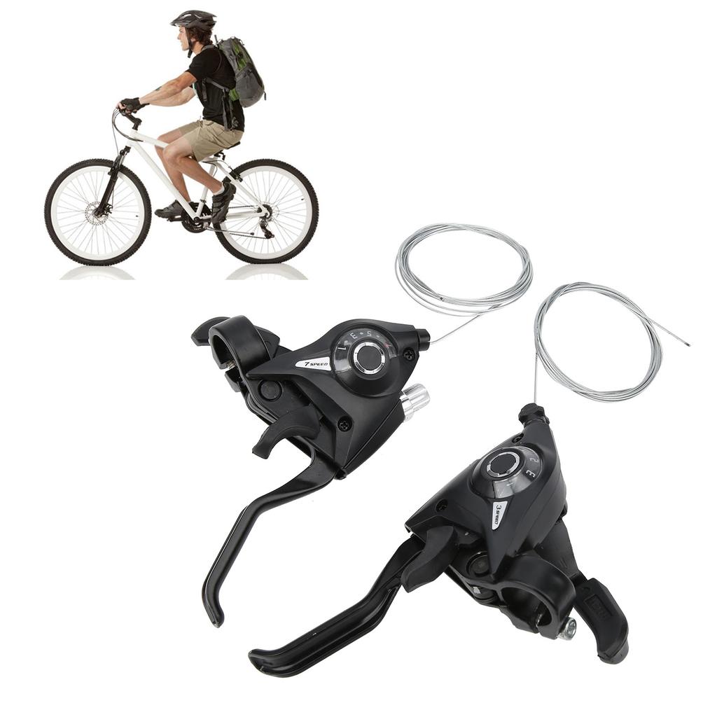 1Pair 3x7 21 Speed Bicycle Brake and Shifter Levers Combination Set with Gear Shift Cable