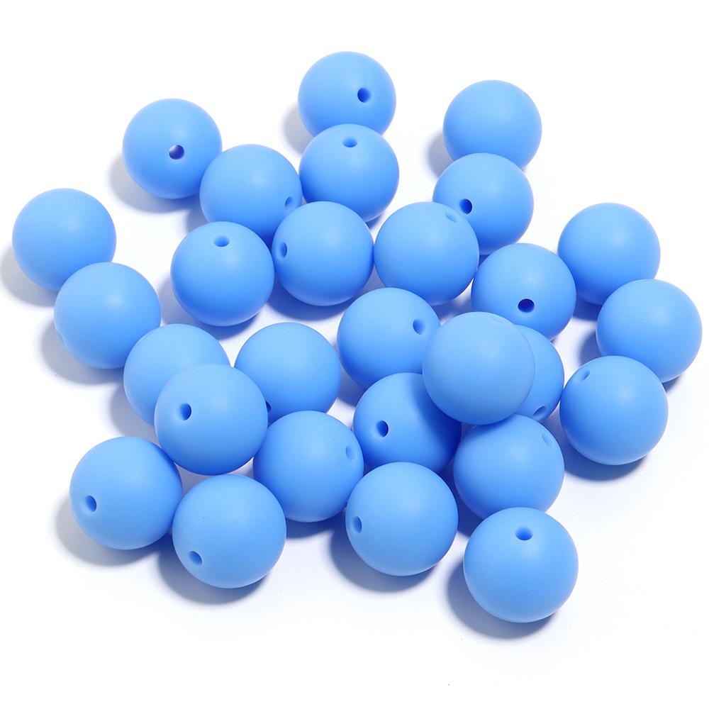 20pcs/Lot 12 15mm Candy Color Round Acrylic Imitation Silicone Beads Round Spacer Loose Bead for DIY Jewelry Making Accessories