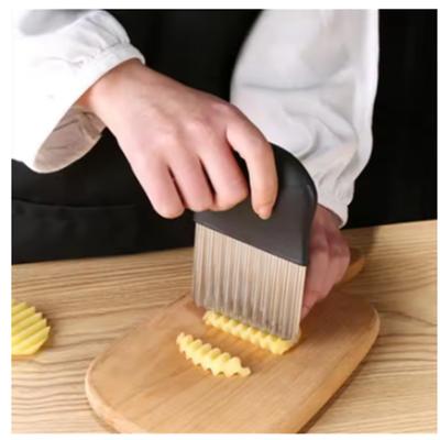 Cortador de papas fritas de acero inoxidable, cortador ondulado de masa, verduras y frutas, cuchillo, cortador de papas, picador, herramienta para hacer papas fritas.
