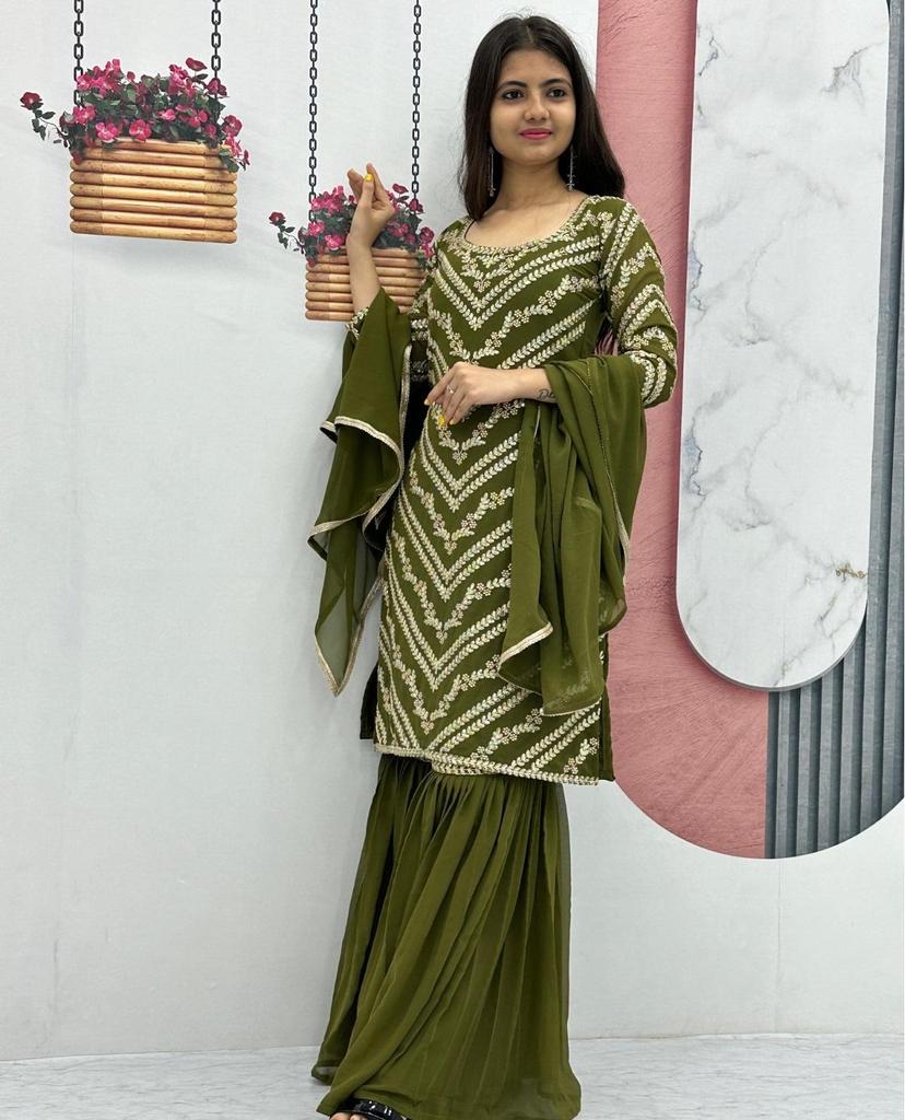 Indian Pakistaneză Sharara Salwar Costum Femei Bollywood Party Wear Salwar Kameez Palazzo