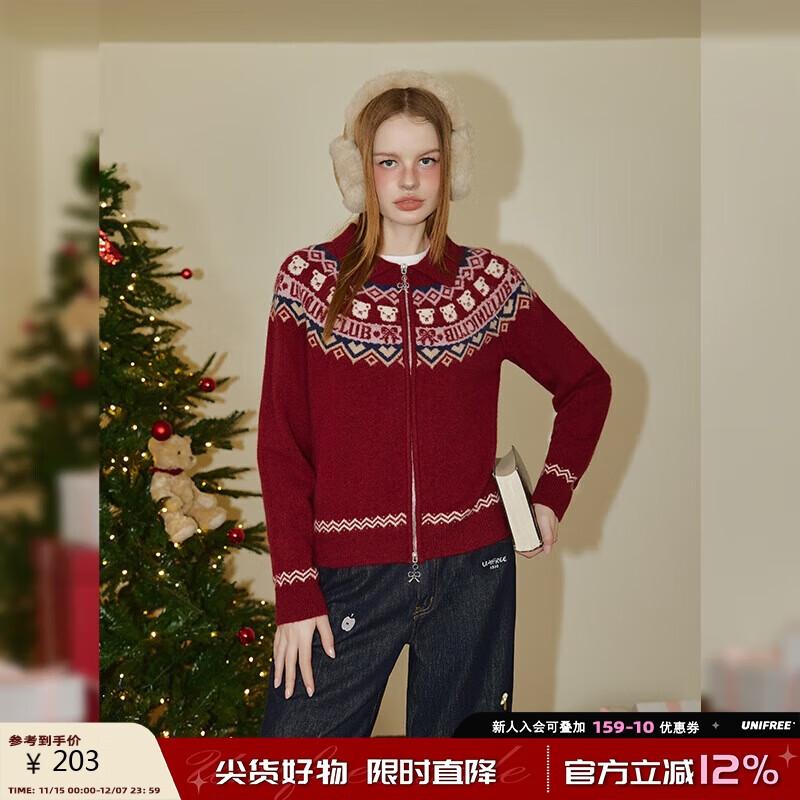 

UNIFREE Fair Isle Animal Knit Sweater S
