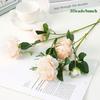European 3heads Peony Multicolors 48*8cm/65cm Bridal Bouquet Flowers PINK Fake Peony Flower Wedding Table Decoration