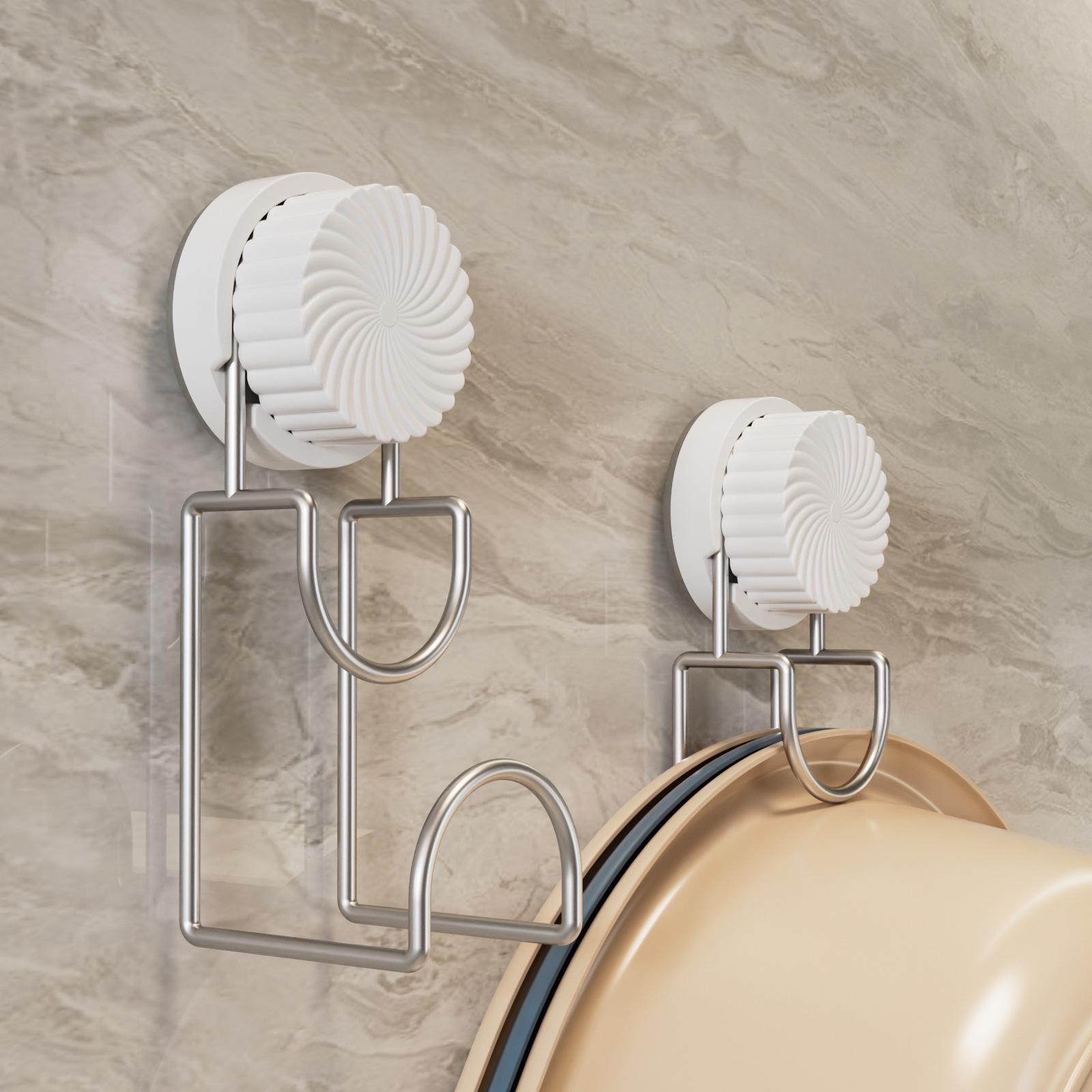 

Rotating Suction Cup Hook: No-Drill Wall-Mounted Storage for Kitchen & Bathroom белый